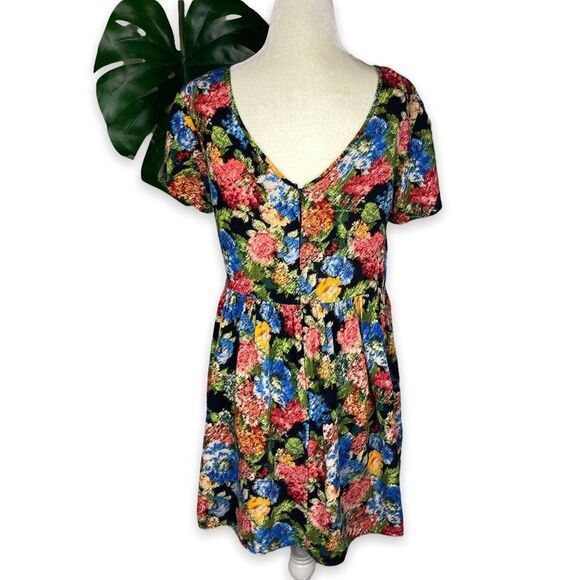 Forever 21 Y2K Watercolor Floral Tunic Dress - Picture 6 of 10